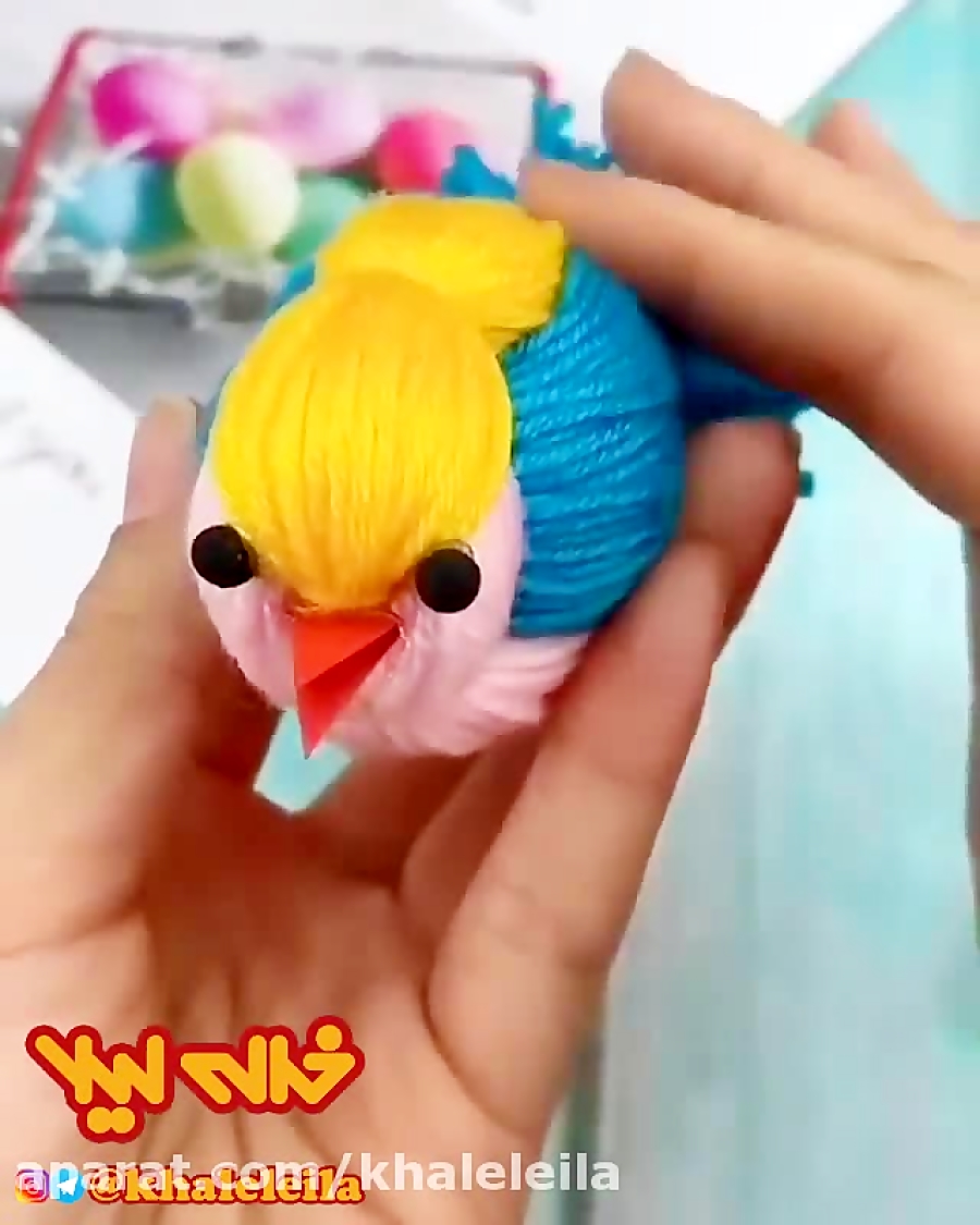 کاردستی پرنده با کاموا