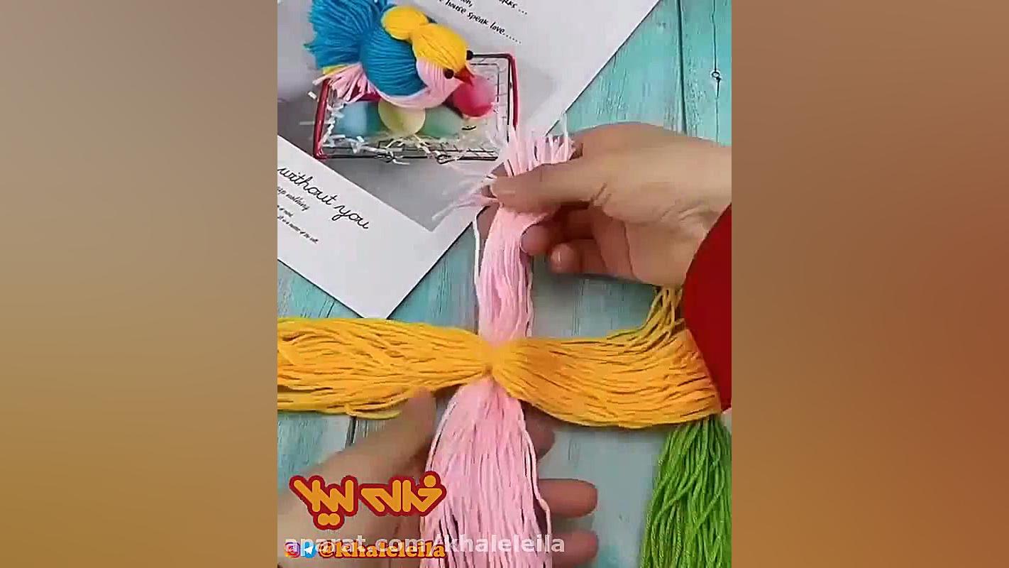 کاردستی پرنده با کاموا