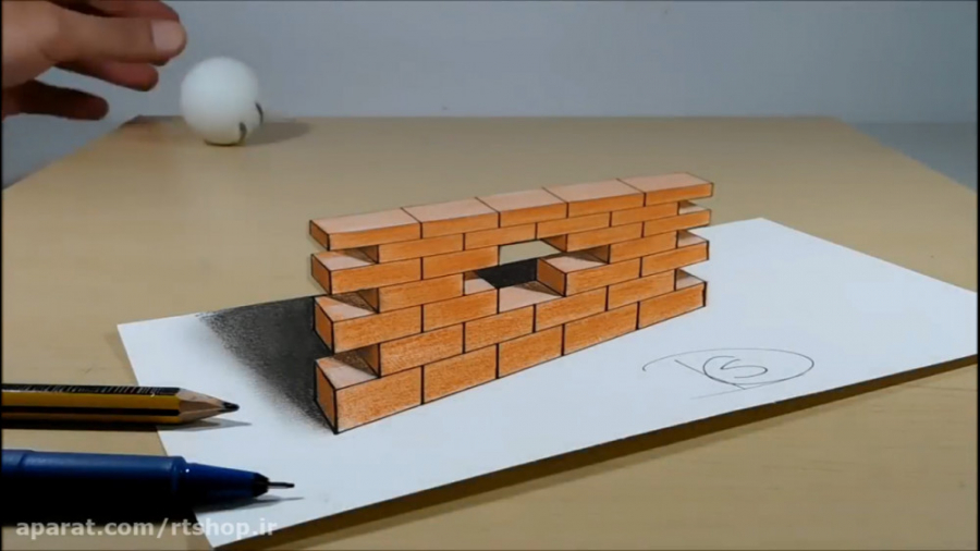 چگونه روی کاغذ ، دیوار سه بعدی...