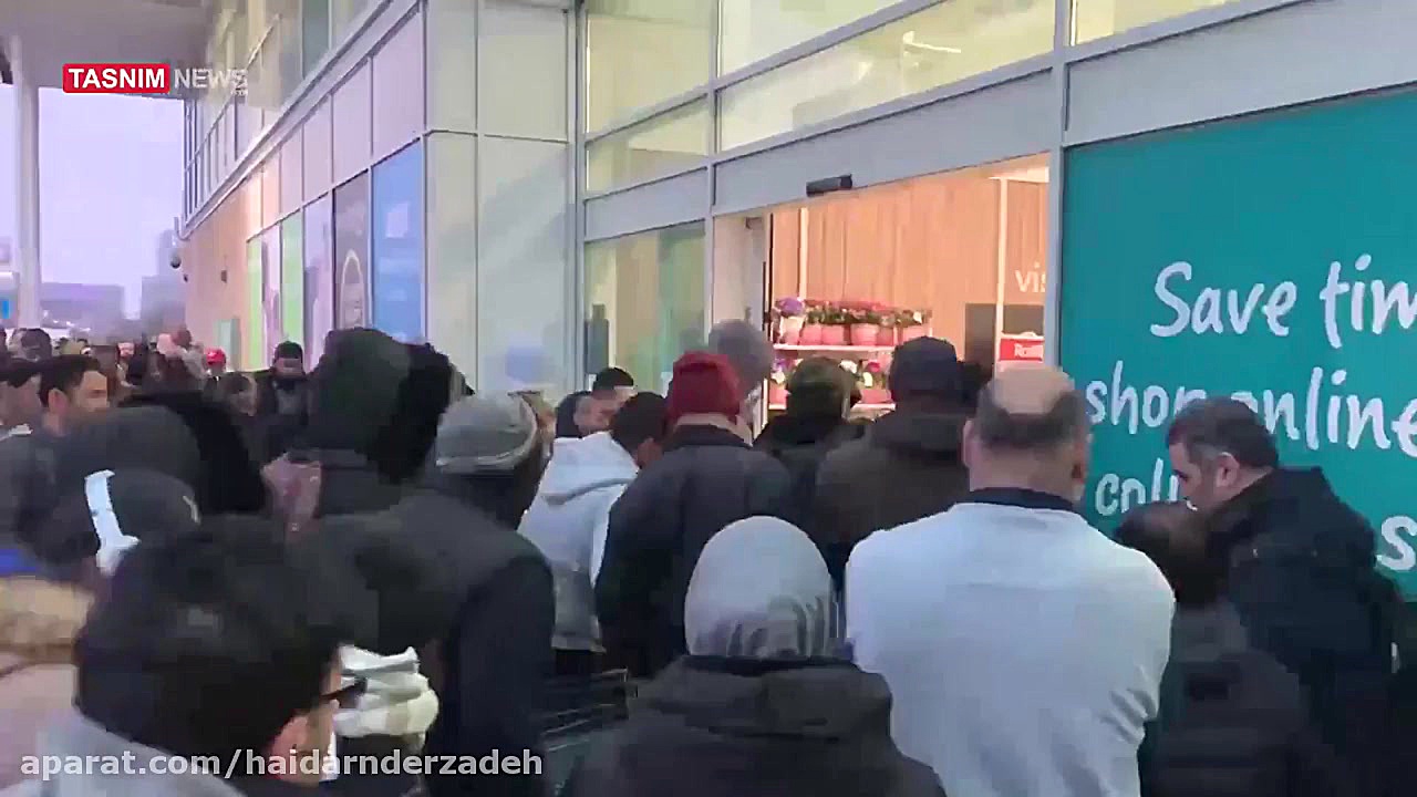 صف طولانی خرید براثر کورونا ان...