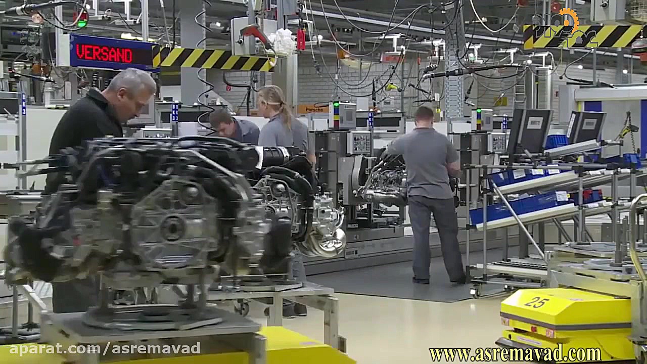 مونتاژ موتور خودروی پورشه 911