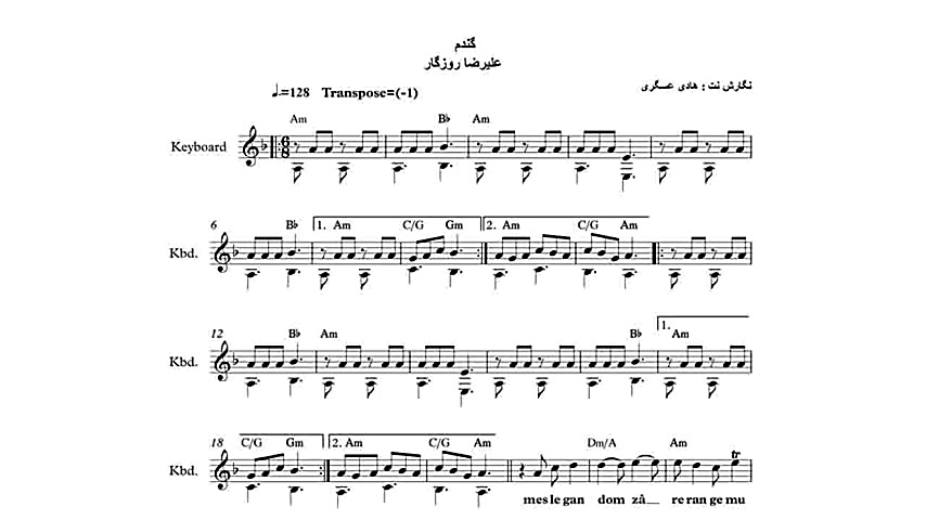 نت کیبورد گندم از علیرضا روزگا...