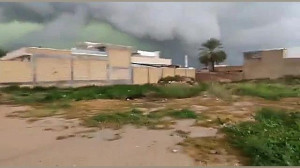 ابرهایی وحشتناک سبز رنگ در شهر...