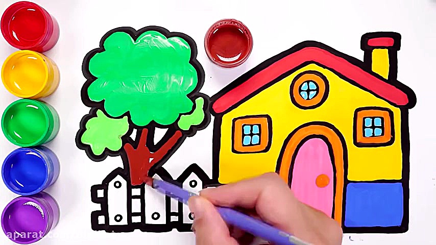 آموزش نقاشی به کودکان  خانه