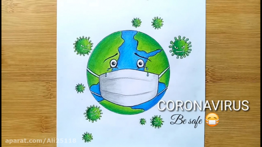 نقاشی در مورد کرونا ویروس و کر...