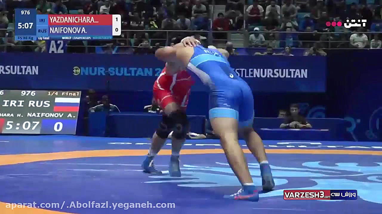 کشتی حسن یزدانی مقابل حریف روس...