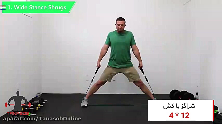 تمرین زیربغل در خانه با کش