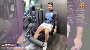 تمرینات بازیکنان بارسلونا در خ...