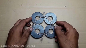 گوی فلزی و آهنربا