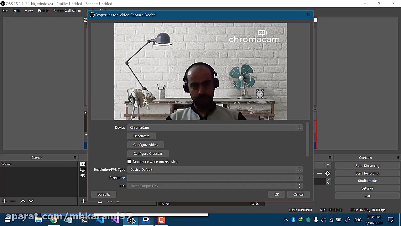 پاک کردن پس زمینه از وب کم در...