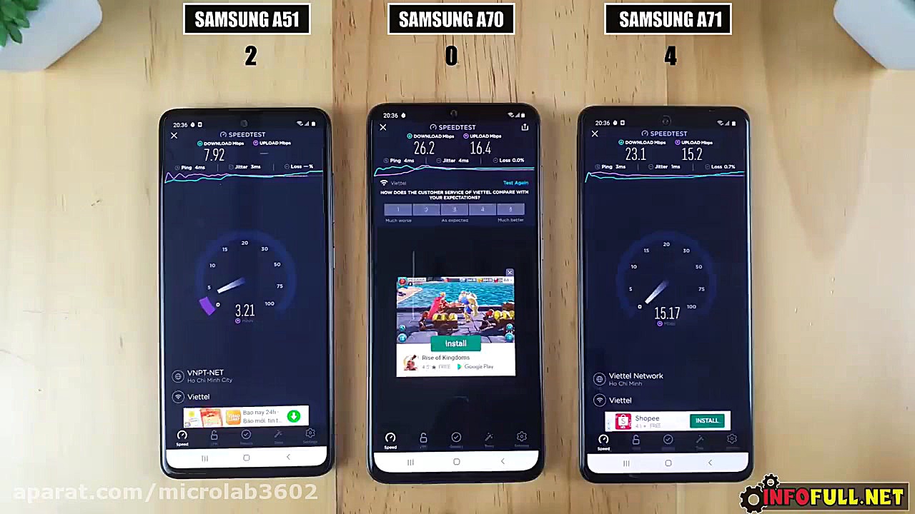 مقایسه و تست سرعت گوشی های Sam...