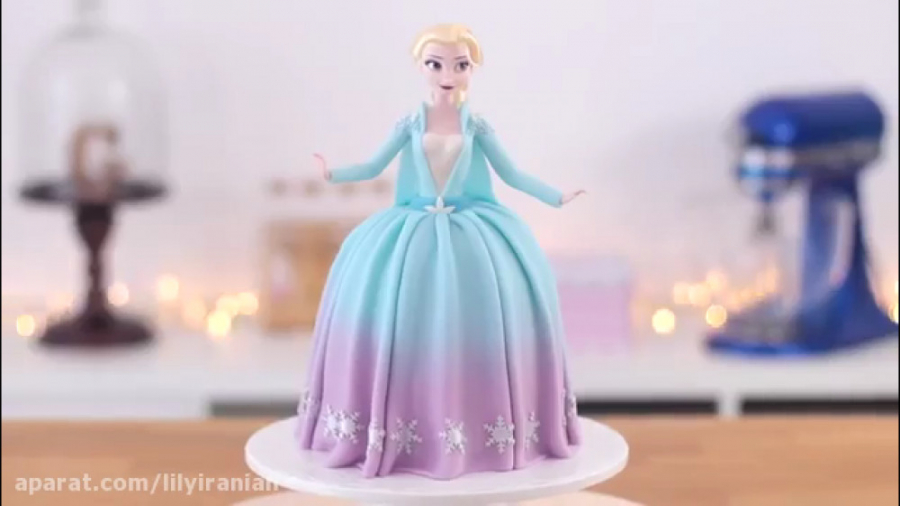 آموزش تزیین کیک ملکه السا و پر...