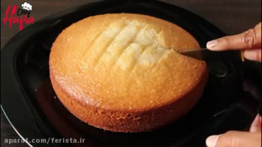 کیک وانیلی بدون فر بدون تخم مر...