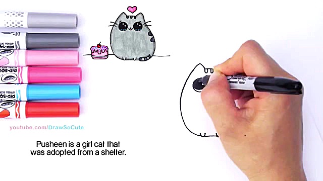 نقاشی گربه کودکانه  آموزش مرحل...