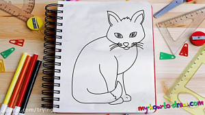 آموزش نقاشی کودک  نقاشی گربه ک...