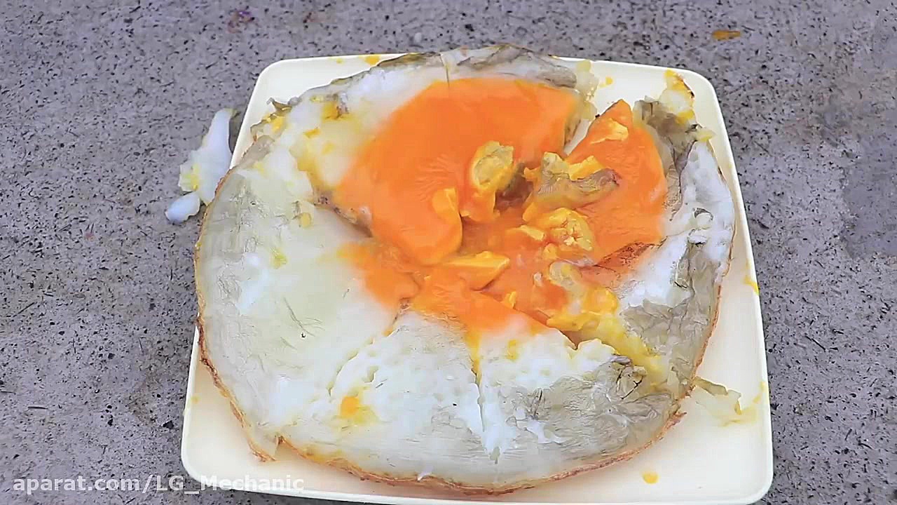 پختن تخم شتر مرغ با 10000 چوب...