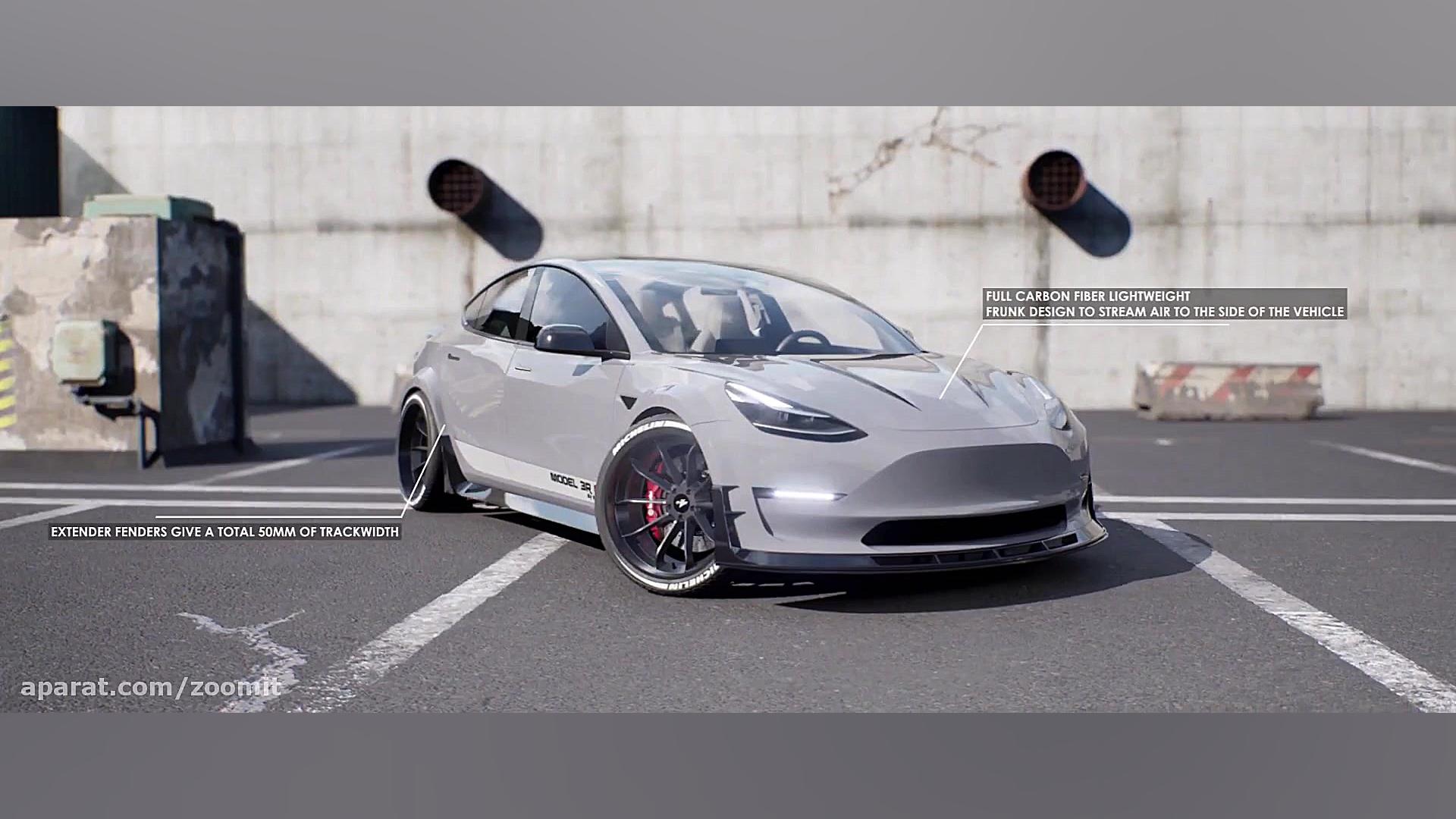 تسلا مدل ۳ با کیت بدنه RevoZpo...