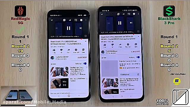 مقایسه سرعت دو گوشی Red Magic...