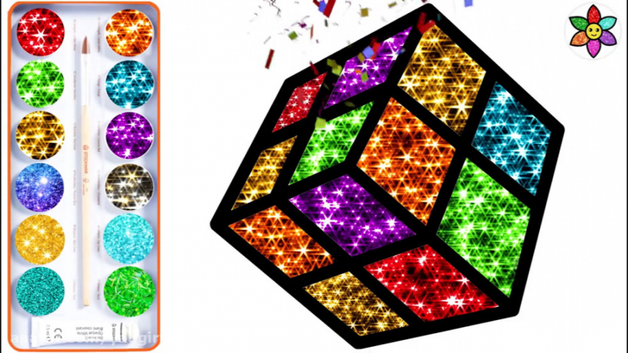 آموزش نقاشی کودکان مکعب روبیک