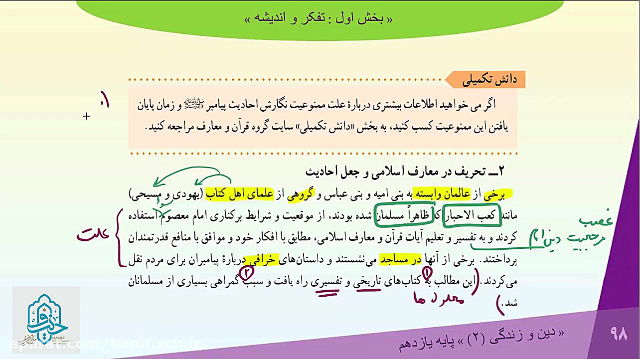 دین و زندگی پایه دوازدهم درس 7
