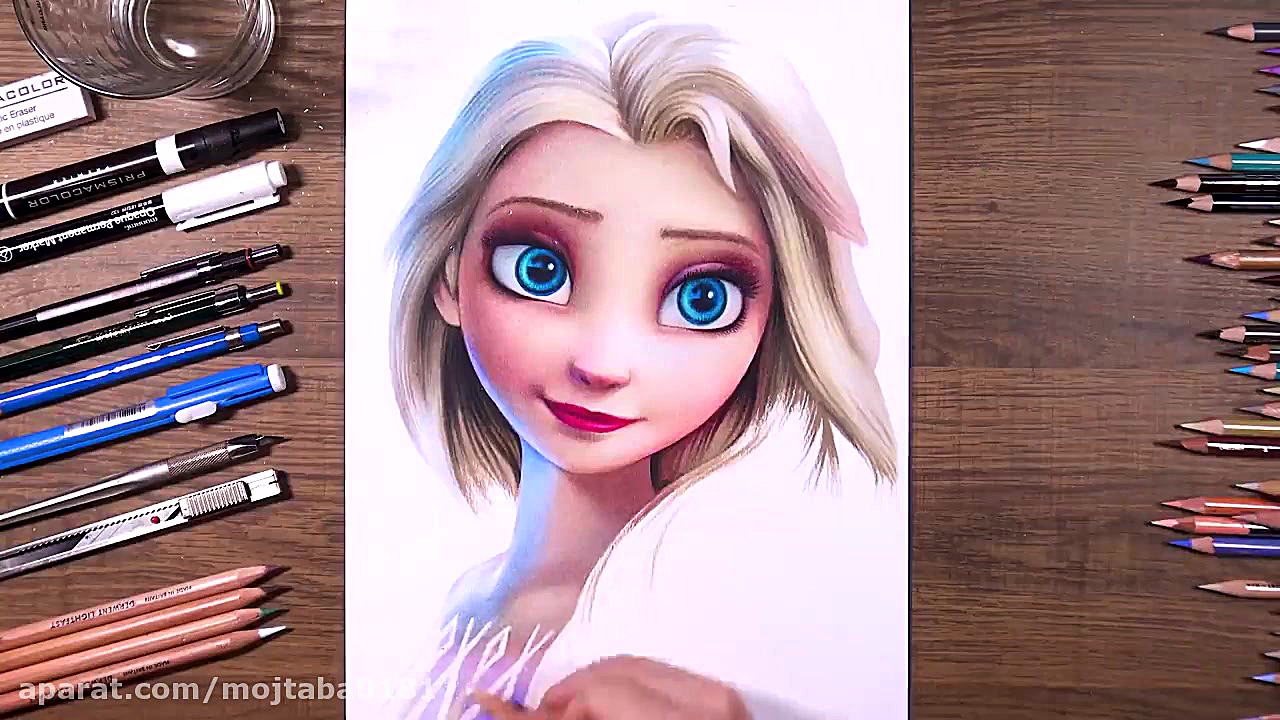 نقاشی با مداد رنگی " چهره...