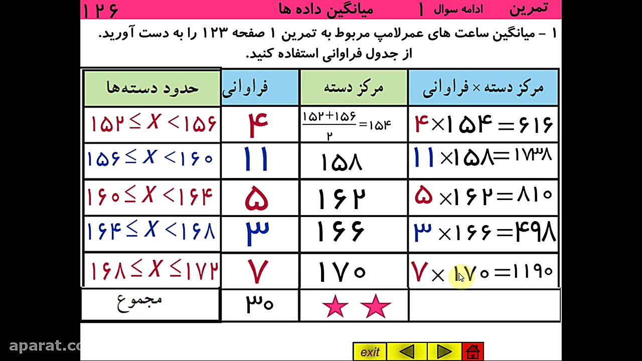 ریاضی هشتم فصل هشتم تمرین درس...