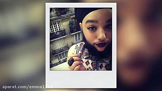 دختر جوانی که ریش دارد