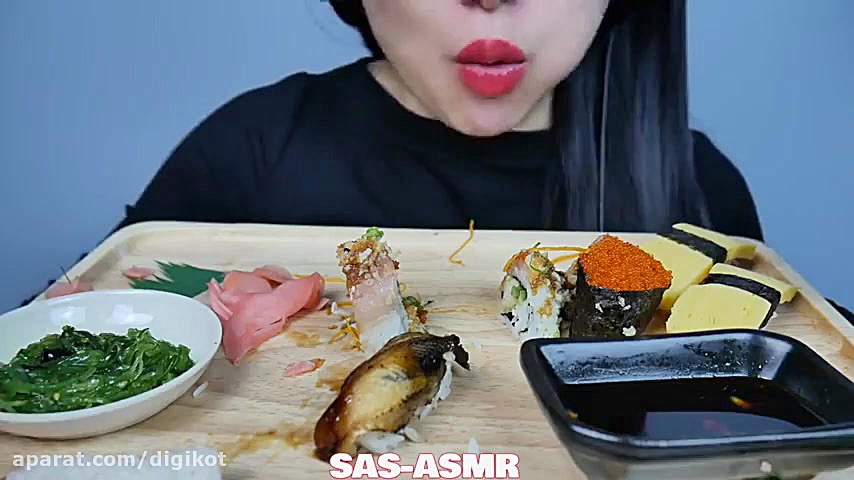 چالش غذا خوردن اسمر  سوشی و غذ...