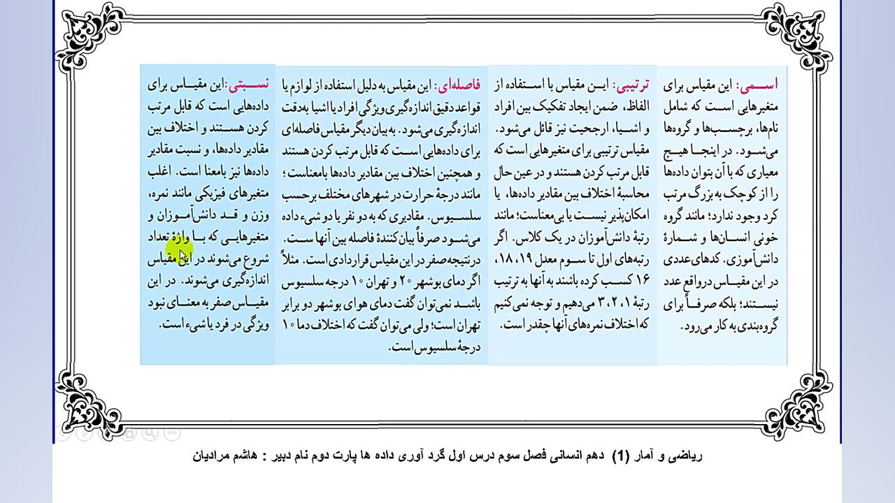 تدریس ریاضی و آمار(1) فصل 3 گر...