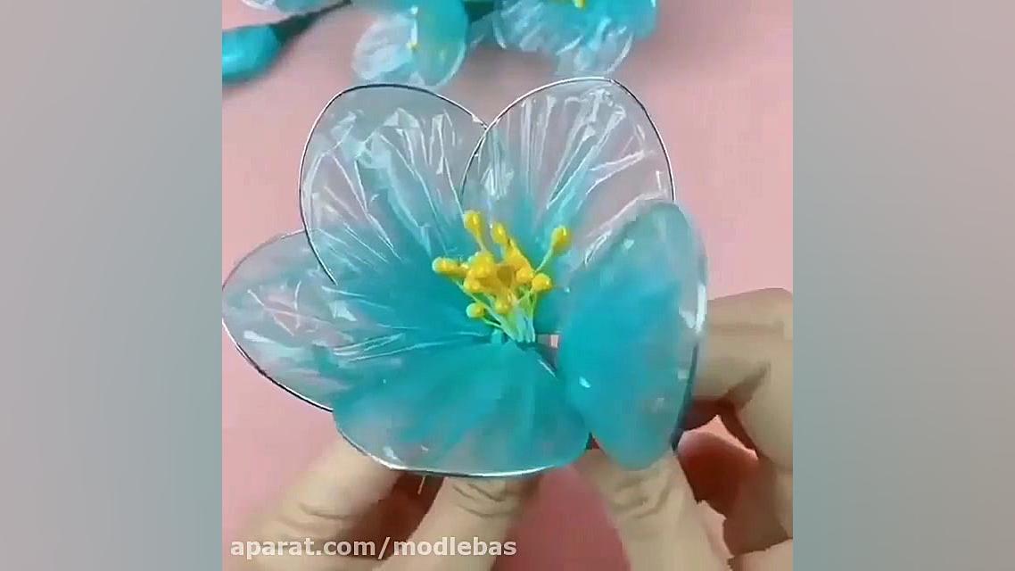 ایده ساخت گل با پلاستیک
