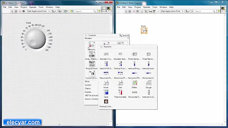 جلسه دوم: معرفی Control و Indicator در برنامه labview