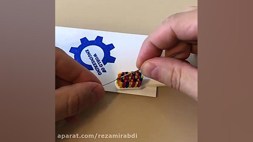 ایده نخ سوزن کردن با مسواک