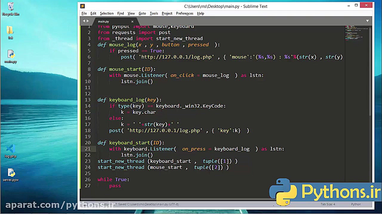 اموزش ساخت کیلاگر حرفه ای با پ...