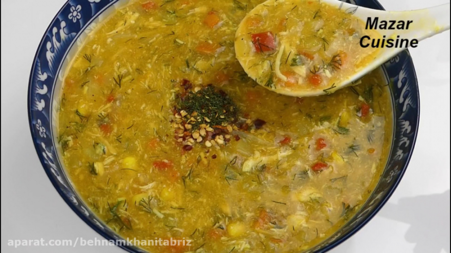 آموزش آشپزی سوپ مرغ و سبزیجات...