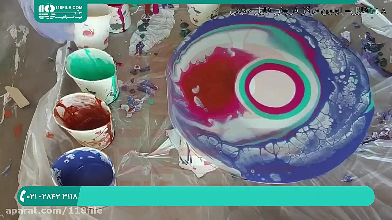 آموزش نقاشی آبستره با رزین اپو...