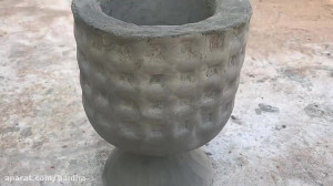 ساخت گلدان با بطری و سیمان