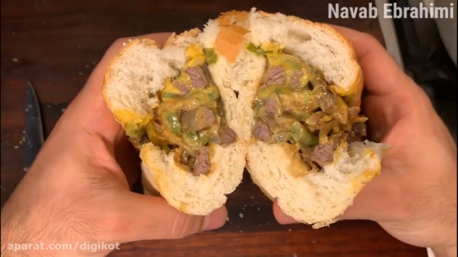 طرز تهیه ساندویچ گوشت و پنیر