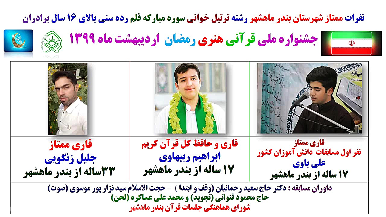 نفرات برتر مسابقات جشنواره ملی...