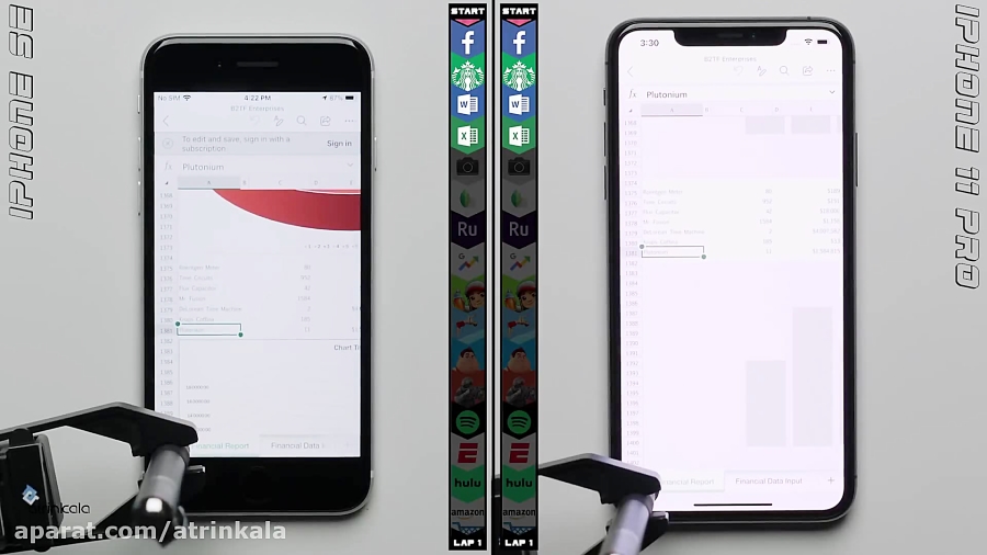 تست سرعت گوشی های آیفون 2 SE و...
