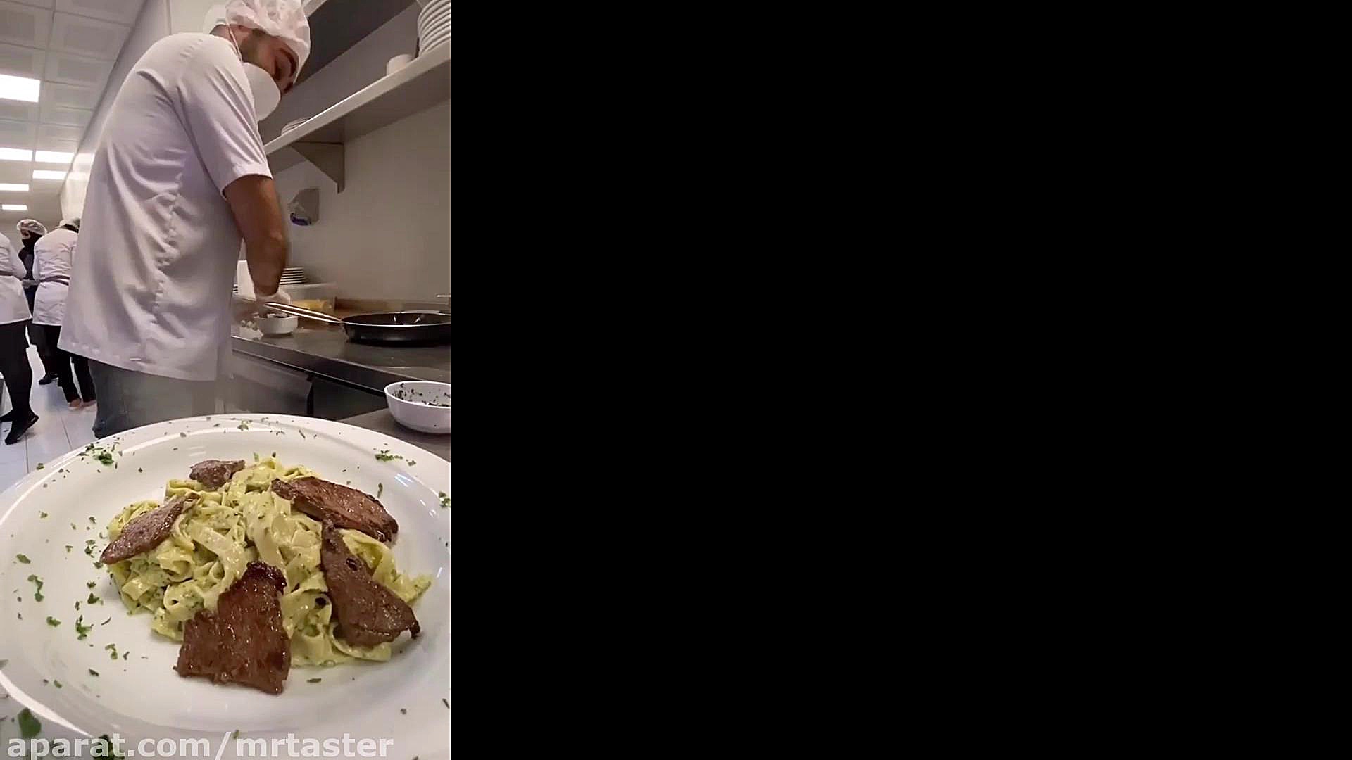 تالیاتله فیله گوشت و سس پستو ر...