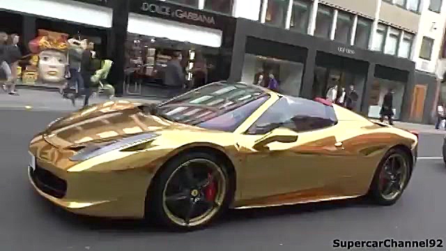 فراری اسپایدر 458 طلایی در لند...
