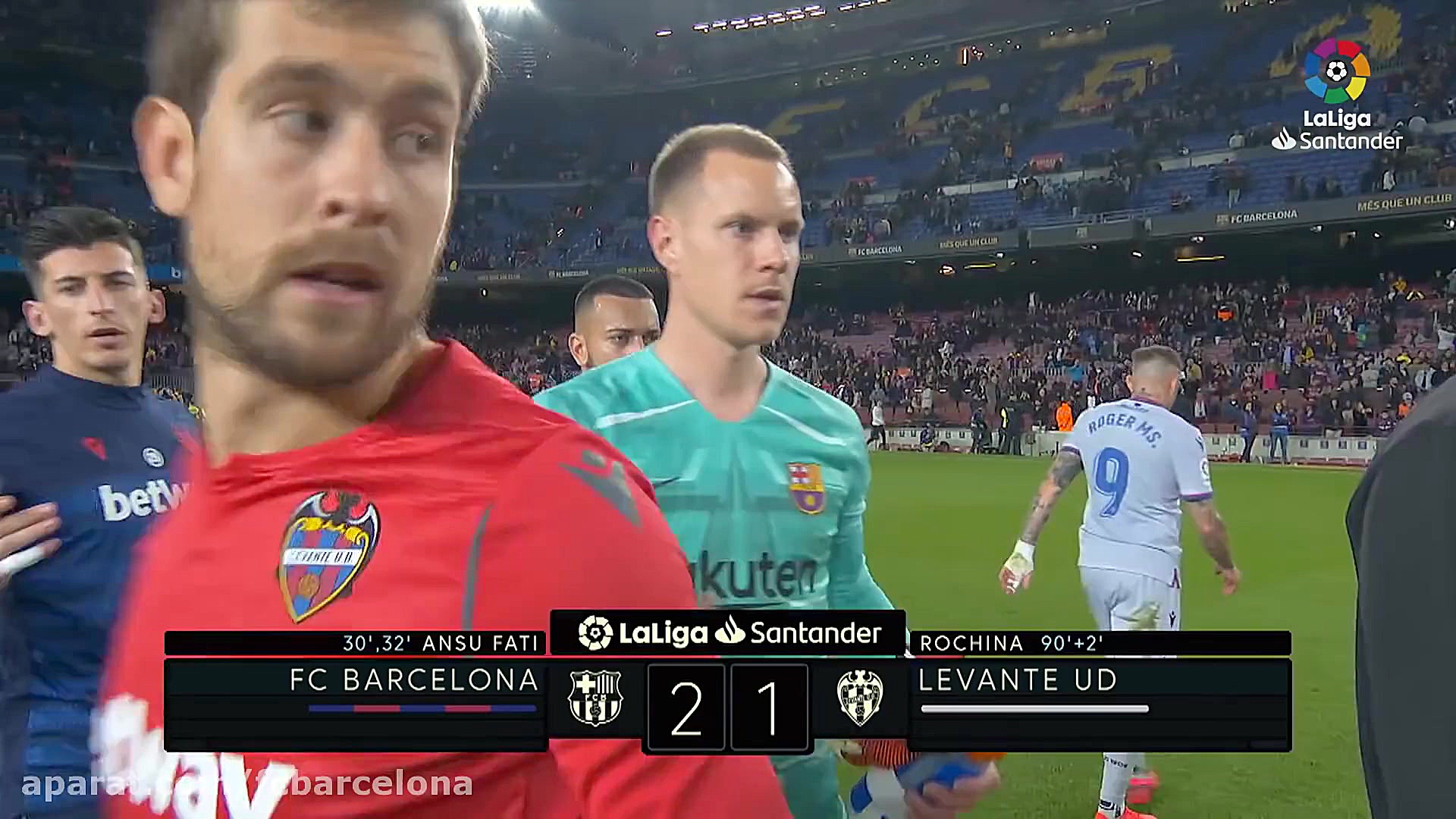 خلاصه بازی؛ بارسا ۲&minus;۱ لو...