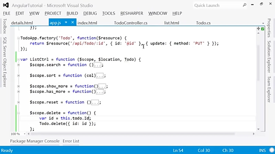 AngularJS end-to-end web app tutorial Part III