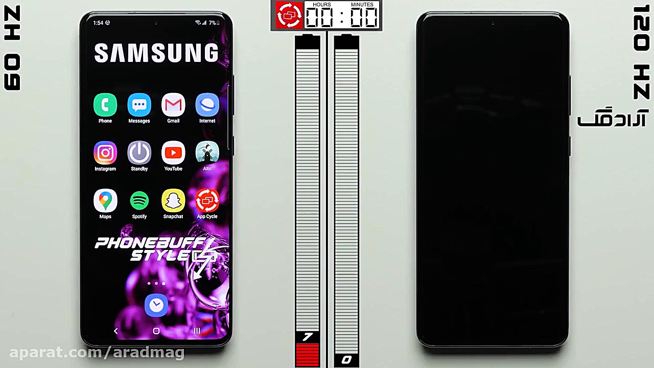 تفاوت عمر باتری گلکسی اس 20 او...