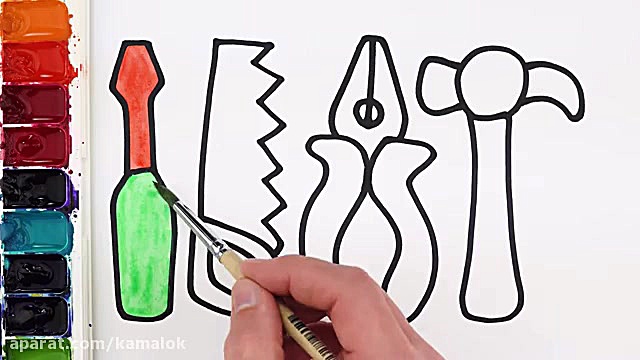 نقاشی برای کودکان  کرم سیب