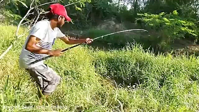 ماهیگیری اسان اسبله بزرگ با قل...