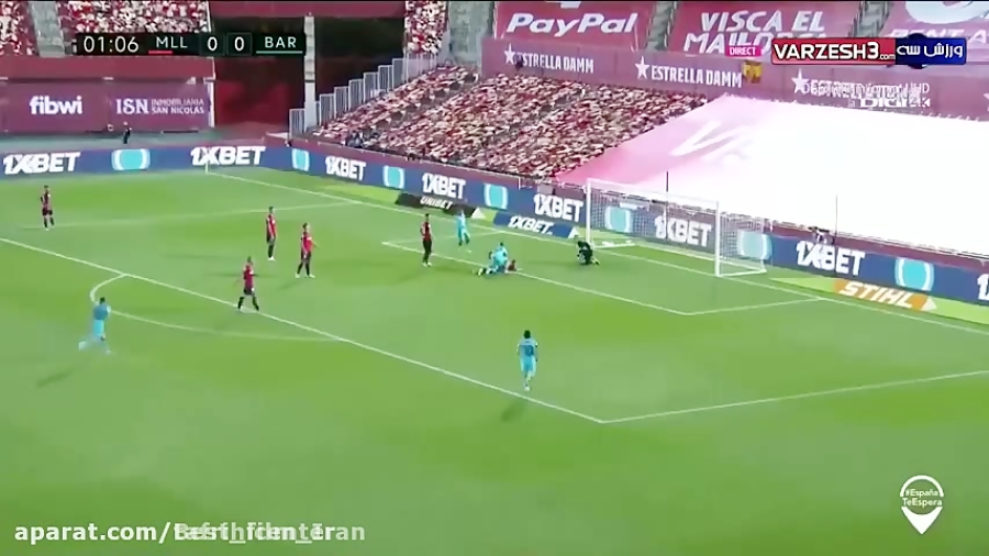 خلاصه بازی بارسلونا 4 مایورکا...