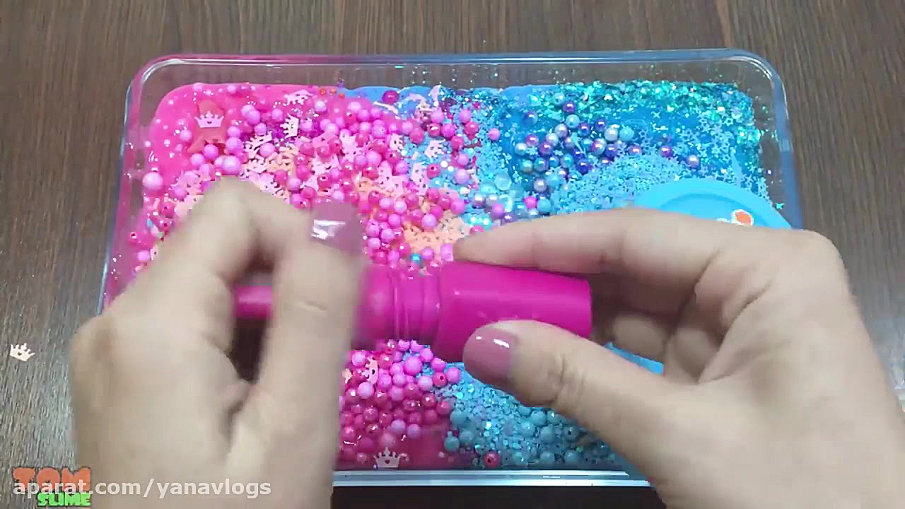 اسلایم  تم صورتی و ابی