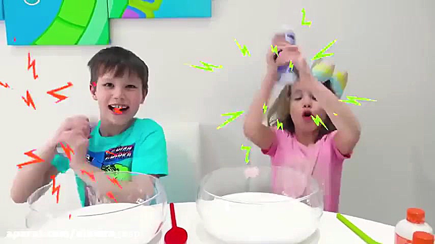 مکس و کتی و اسلایم رنگی