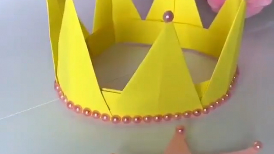آموزش اوریگامی تاج زیبا و ساده